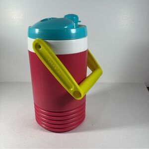 Retro Igloo 1/2‎ Half Gallon Beverage Jug /Drink Cooler Teal Pink Yellow